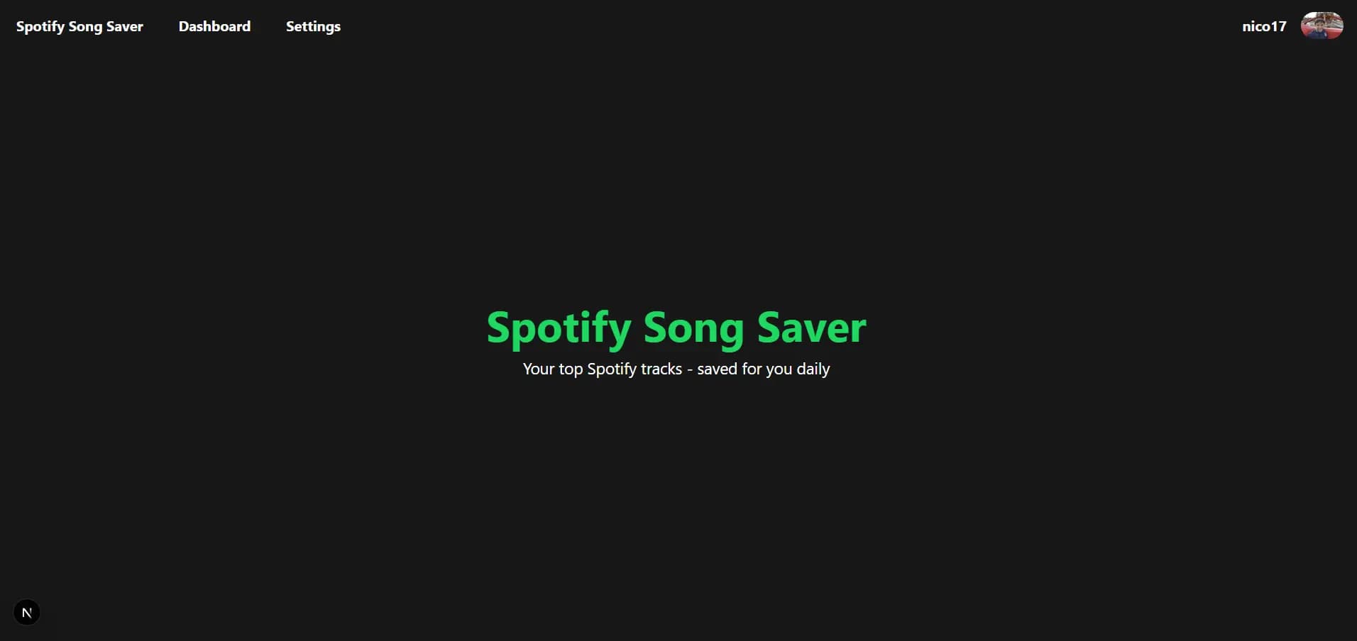 Spotify song saver landing page